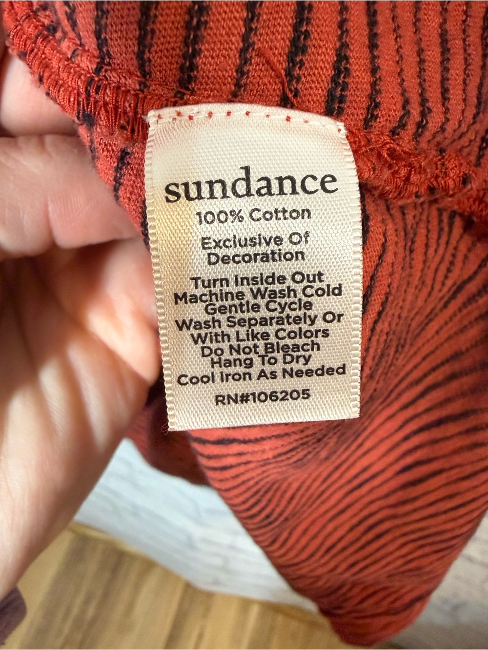Sundance Rust Red Striped Short Sleeve Dress, XS - Picture 7 of 7